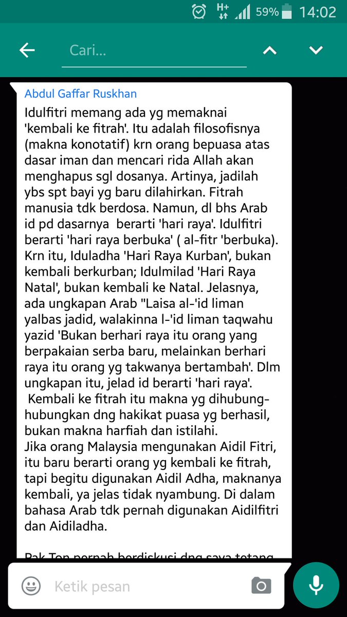 ivanlanin's tweet photo. @pinotski @arieparikesit @wiwinwiwin @DianOnno Penjelasan Pak Abdul Gaffar Ruskhan, ahli bahasa Arab dr Badan Bahasa https://t.co/WQTL0pIOXC