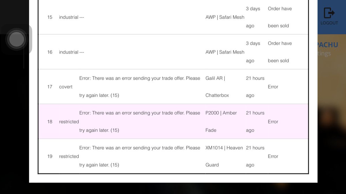TesRock's tweet photo. @stloto  the trade offer error did not exceed 24hours 
Why haven't I received any messages on my trade requests !?! https://t.co/aDAPrrRBzo