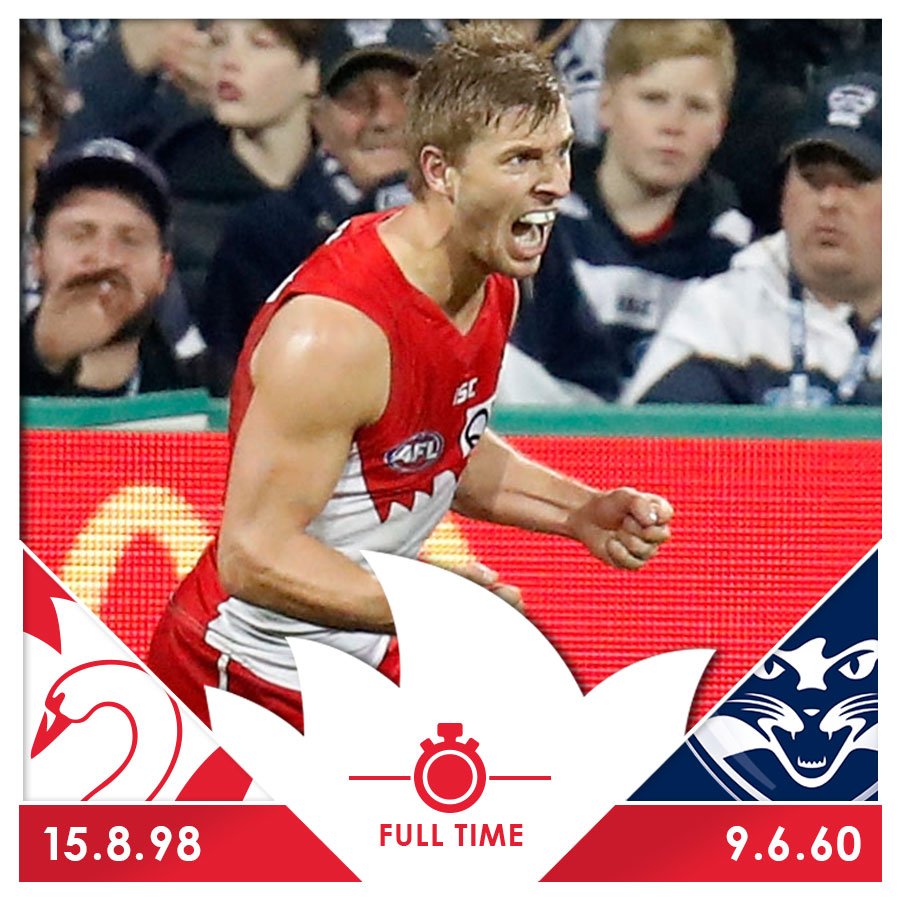 sydneyswans's tweet photo. That one's for you, @kjack_15!

What. A. Win #goswans #AFLCatsSwans https://t.co/67CxVTrCwK