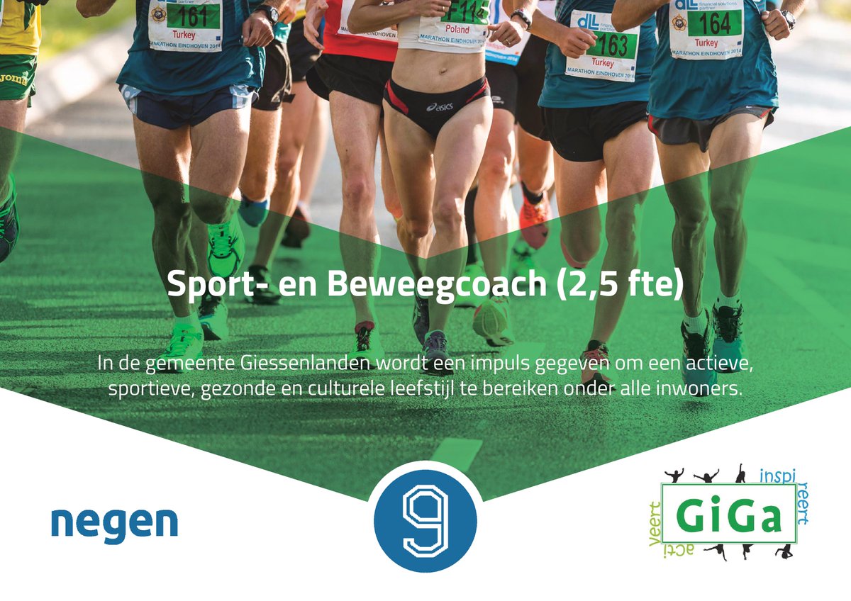 Negeninbeweging's tweet photo. Voor @Giessenlanden zijn we op zoek naar een Sport- en Beweegcoach! Kijk voor de vacature op https://t.co/dwq8eIZ3Bj https://t.co/60Bt6EfY3a