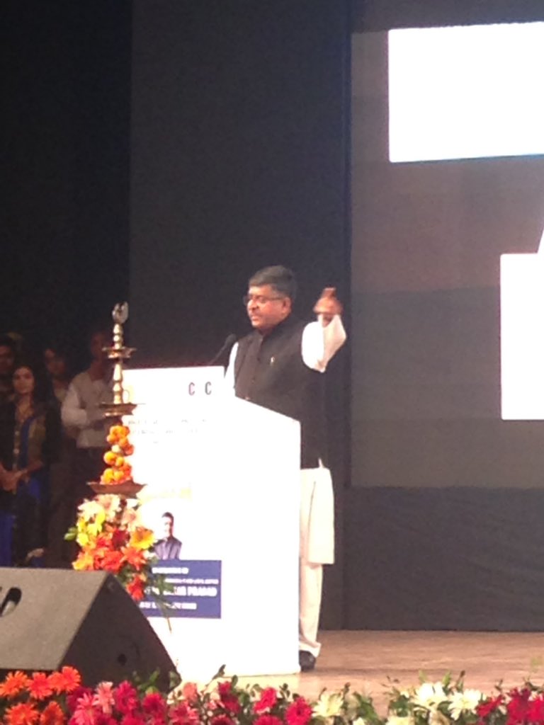 CSCegov_'s tweet photo. @rsprasad addressing @CSCegov_ conference on Delivering @AadhaarUIDAI services by #CSCDigitalSeva Kendra https://t.co/C8yN4qvZU7