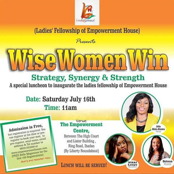ara_events's tweet photo. Empowerment house presents the ladies fellowship inaugaration on the 16th july  #ladiesconnect #mysisterskeeper https://t.co/WzvfUhjlp8