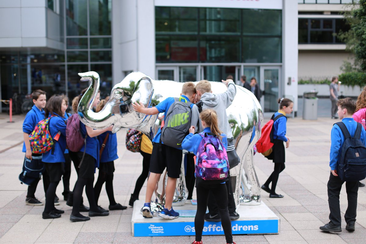 sheffhallamuni's tweet photo. Our #HerdofSheffield elephant has arrived! It's called 'Steel City', in honour of #Sheffield's industrial heritage. https://t.co/Sd81geqwi1
