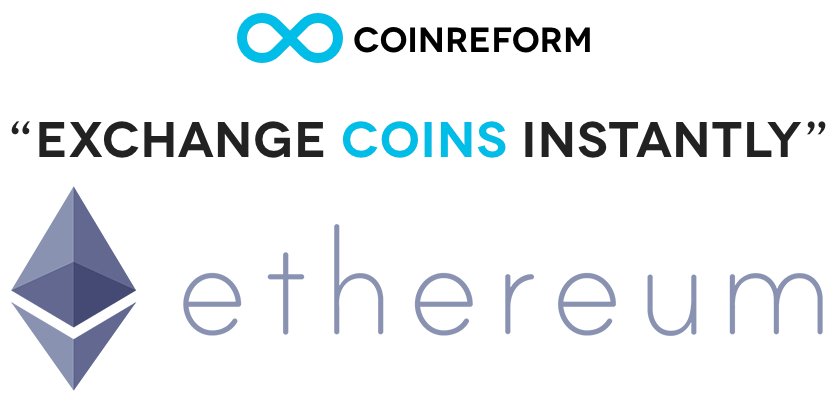 CoinReform's tweet image. CoinReform.com - convert #Ethereum to another coin without fee. $ETH @ethereumproject