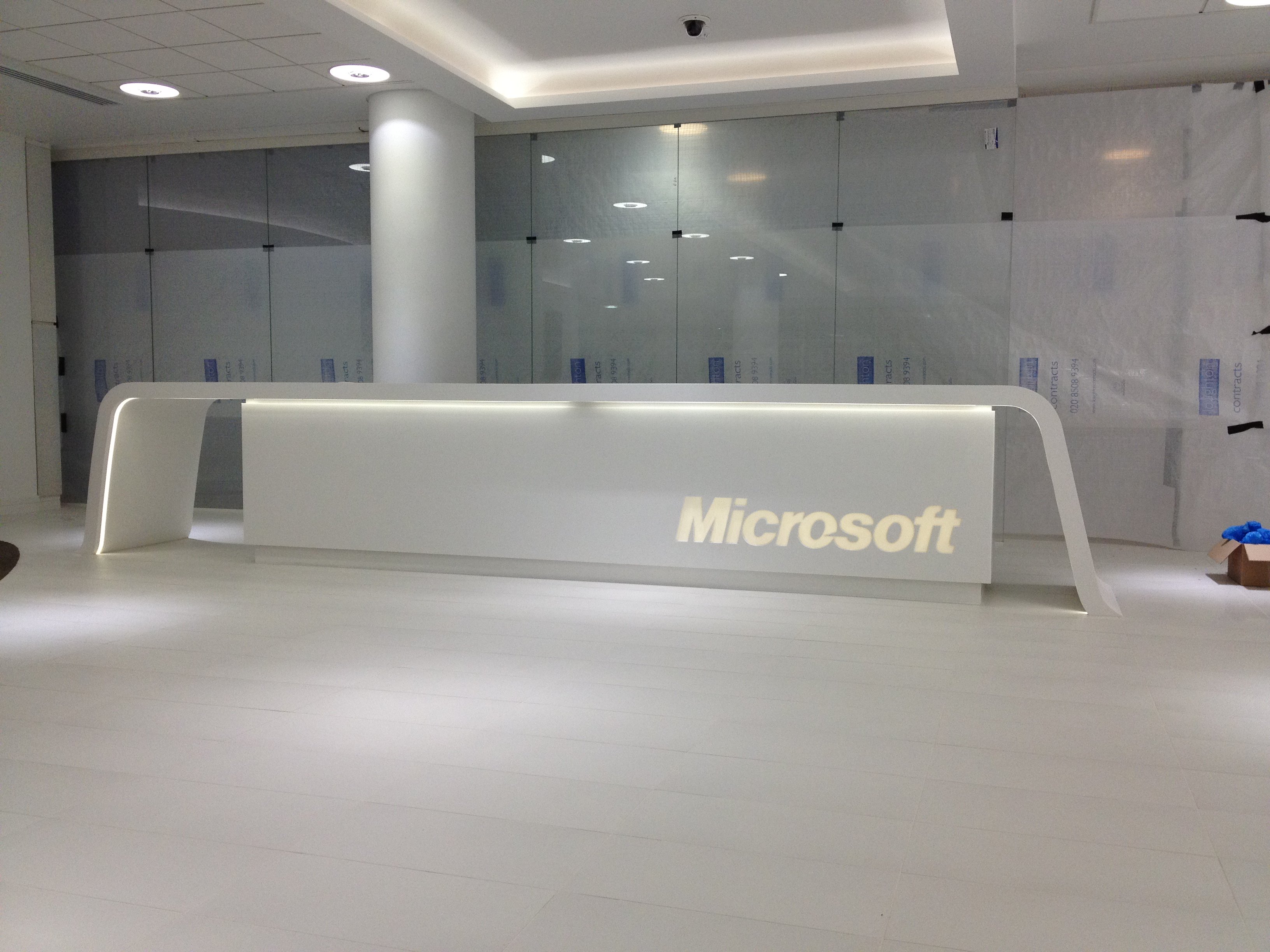 Backlit reception desk deals
