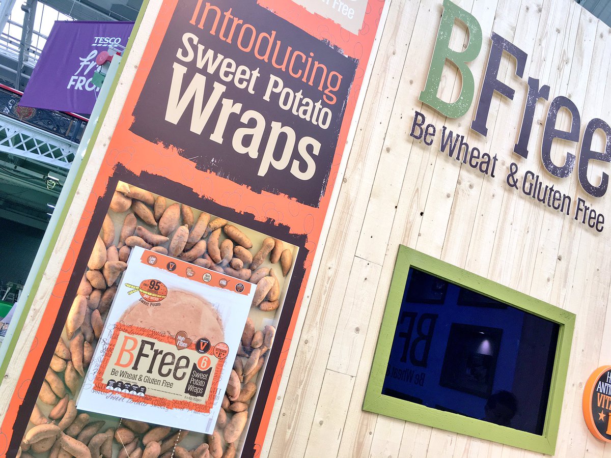 Sweeeeet!!!!! NEW product spot at the <a href="/AllergyShow/">Allergy & Free From Show</a> Sweet Potato Wraps made by @BFreeFoods #freefrom