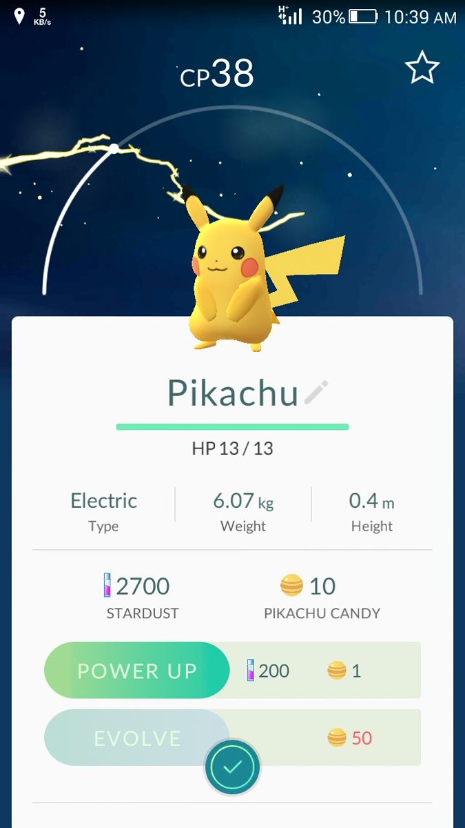 sherifhany's tweet photo. The egg hatched a Pikachu :D #heeh #PokemonGo https://t.co/BzeG3Ja2Xy