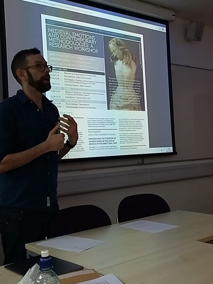 Great to be at #medievalemotions today Anthony Bale introduces the session on methodologies