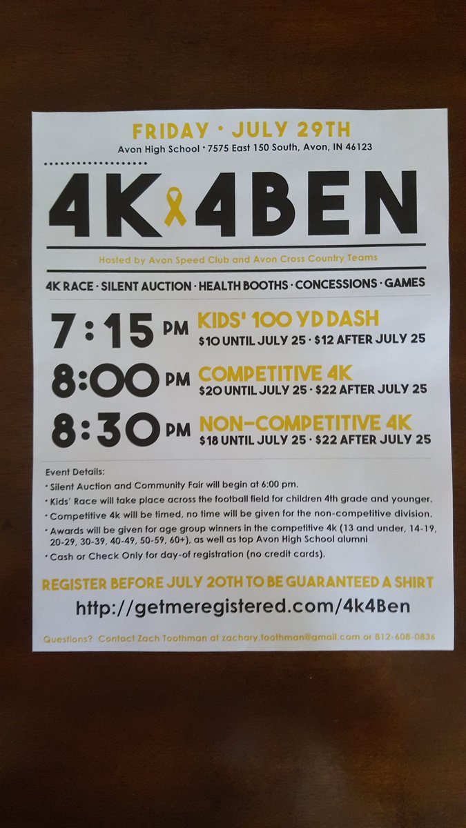 AvonDistance's tweet photo. We're only 3 weeks out from 4k4Ben!  Sign up at https://t.co/FRrQDoGr9v ! https://t.co/xeIDRQn6rQ