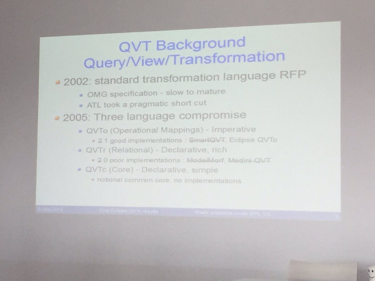 The 2005 three language compromise for QVT #bigmde16 <a href="/staf2016/">STAF 2016</a>