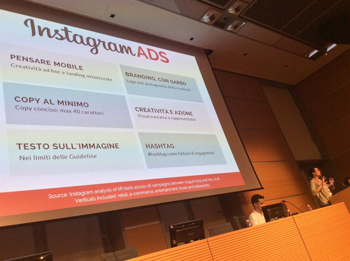#Instagramads Consigli per creare ads efficaci secondo <a href="/IdeariaSrl/">Idearia</a> #wmf16