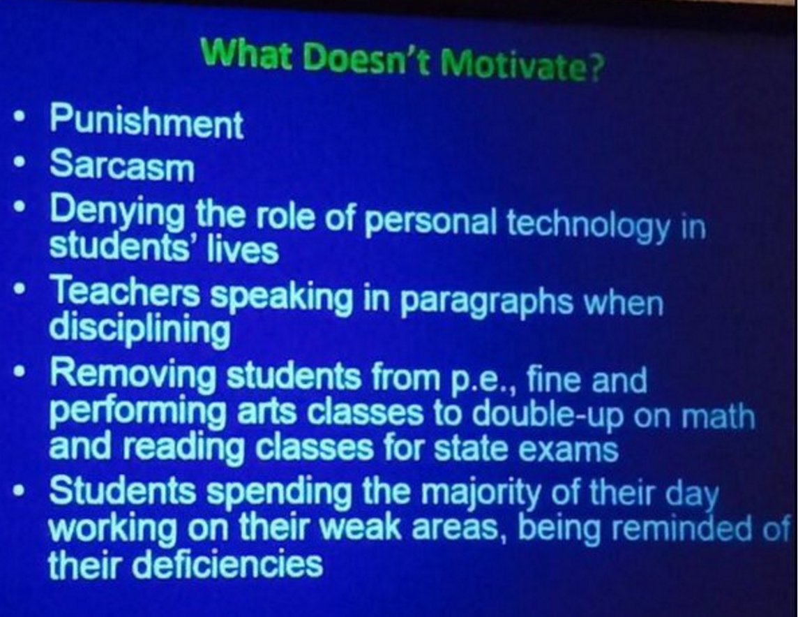 justintarte's tweet photo. 6 things that just don't motivate students: via @rickwormeli2 #edchat #education https://t.co/lkKR09rjVY