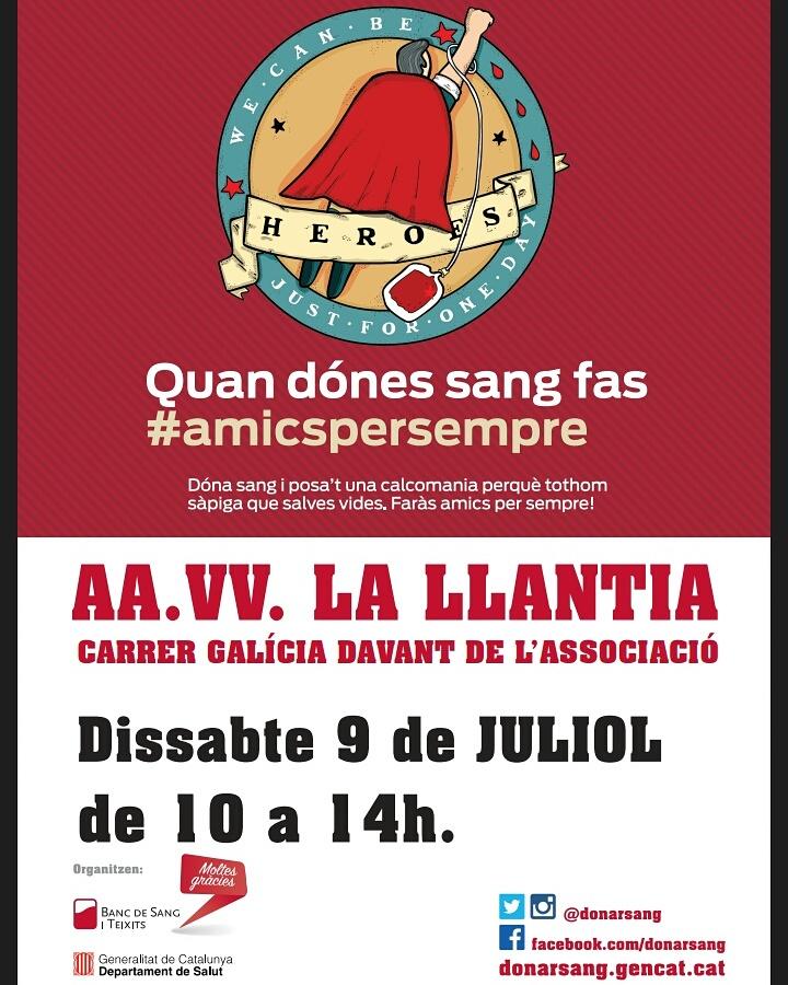 AvLaLlantia's tweet image. Demà davant de la AV.Llàntia vine a donar sang! #Mataró #Llantia #amicspersempre #bancdesang