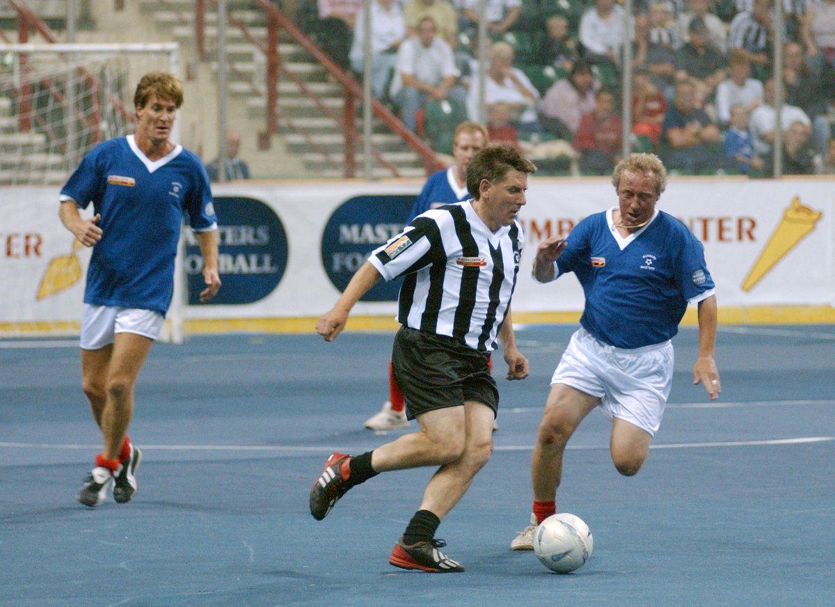 mastersfootball's tweet image. @NUFC #Legend @PBeardsleyMBE running the show against #RangersMasters during the 2003 #GrandFinal #MastersFootball