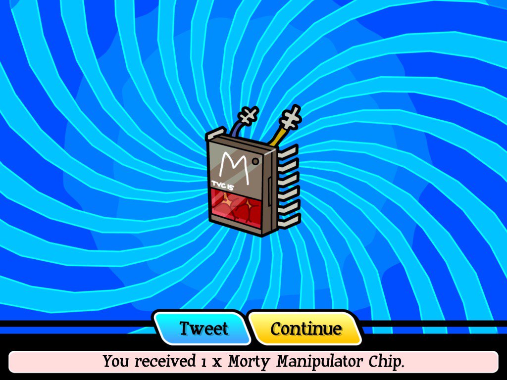 Amounzz's tweet photo. I got a Morty Manipulator Chip in #PocketMortys! https://t.co/Z9cRZS8JdT https://t.co/NXTaYN2Vod