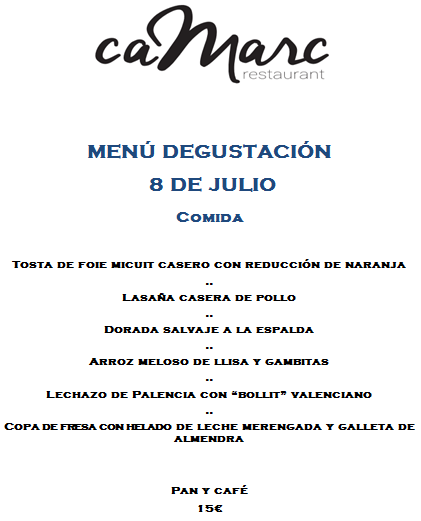 RestCaMarc's tweet image. Menú degustació divendres 8 de juliol