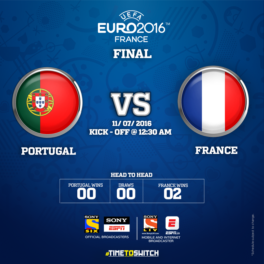 SonySportsNetwk's tweet image. Will be it be #POR or #FRA who will be crowned @UEFAEURO 2016 Champions? #PORFRA #EuroFinalonSonySIX