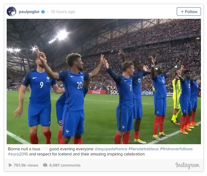 icelandfootball's tweet photo. We probably have to take back our apology, as Pogba publicly admits that France got their celebrations from us! https://t.co/Psv2IDJaTE