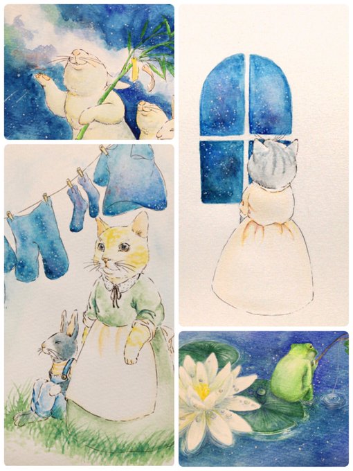 #絵描きさんと繋がりたい #アナログ絵 #水彩 
久しぶりにタグ失礼します〜いろんな方と繋がりたい!RTも♡も巡回します👍動物多め 