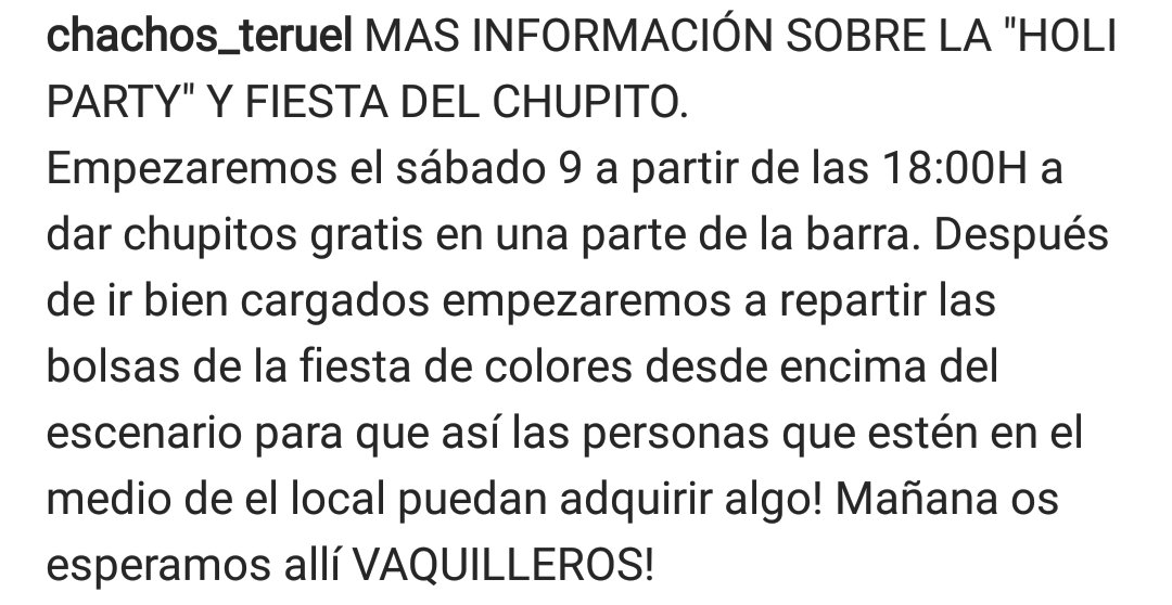 MAS INFORMACIÓN SOBRE LA "HOLI PARTY+FIESTA DEL CHUPITO"!