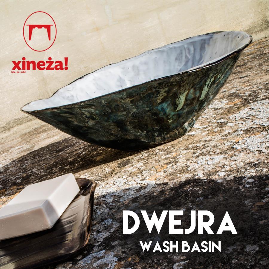 xineza's tweet photo. Dwejra, a terracotta wash basin, finished in a white and aquamarine glaze. 
https://t.co/Fth7pJEY1I https://t.co/NUi8Vtugqk