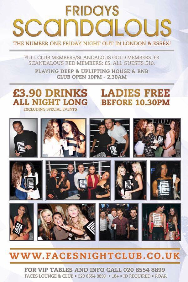 Tonight The No1 Friday night in Essex #Scandalous All Tables Sold Out
Ladies free b4 10.30pm <a href="/StevieO_Faces/">Stevie O </a> #fridays
