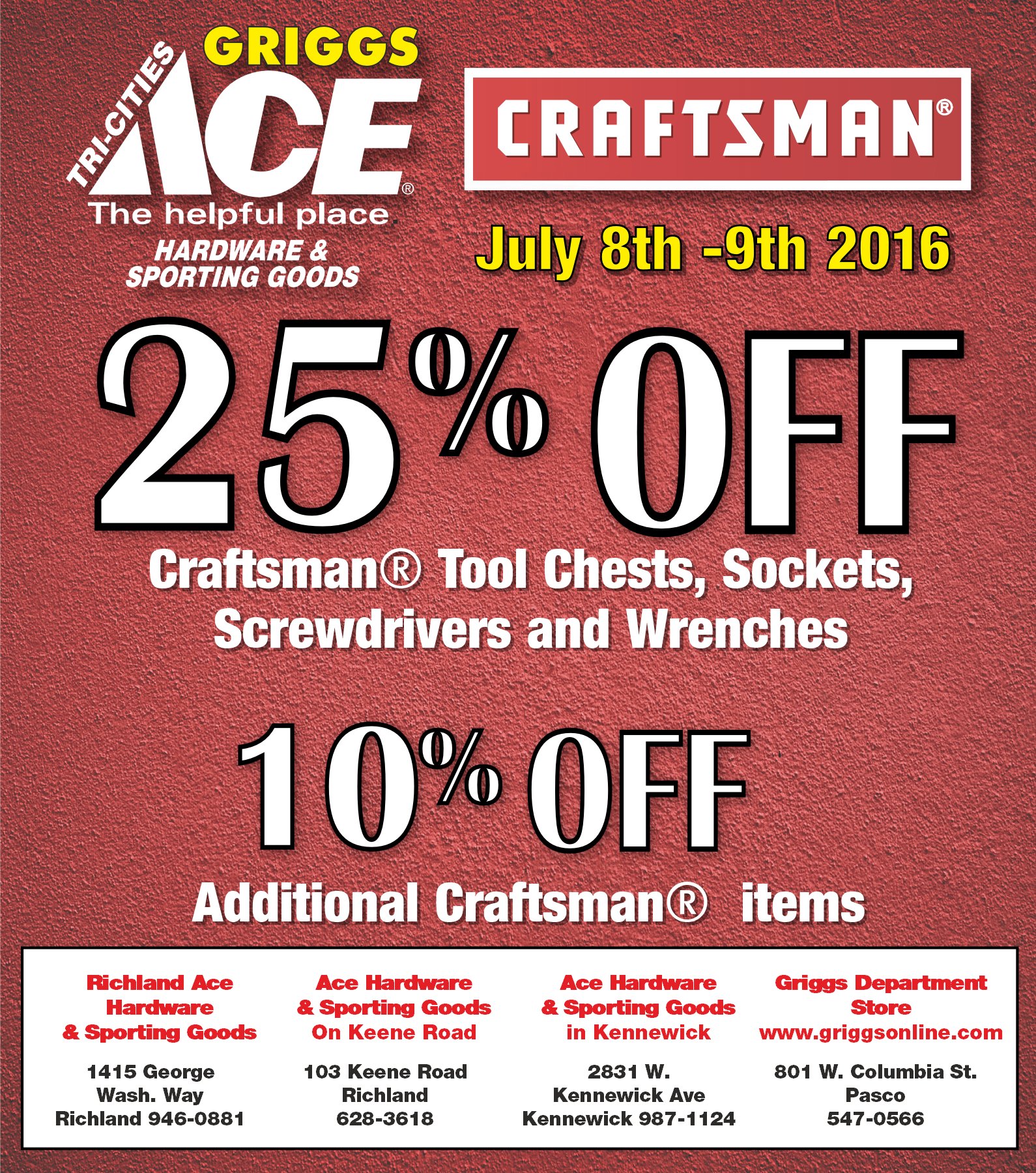 Griggs Ace Hardware & Sporting Goods Richland Clearance head.hesge.ch