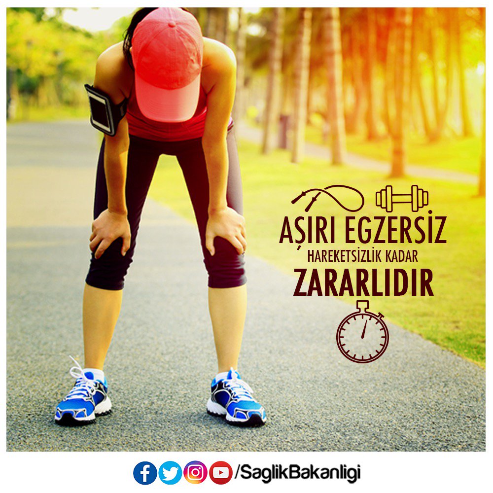 saglikbakanligi's tweet photo. Bilinçsizce yapılan aşırı #egzersiz, #sağlık için hareketsizlik kadar zararlıdır. https://t.co/S5ysSuWquR