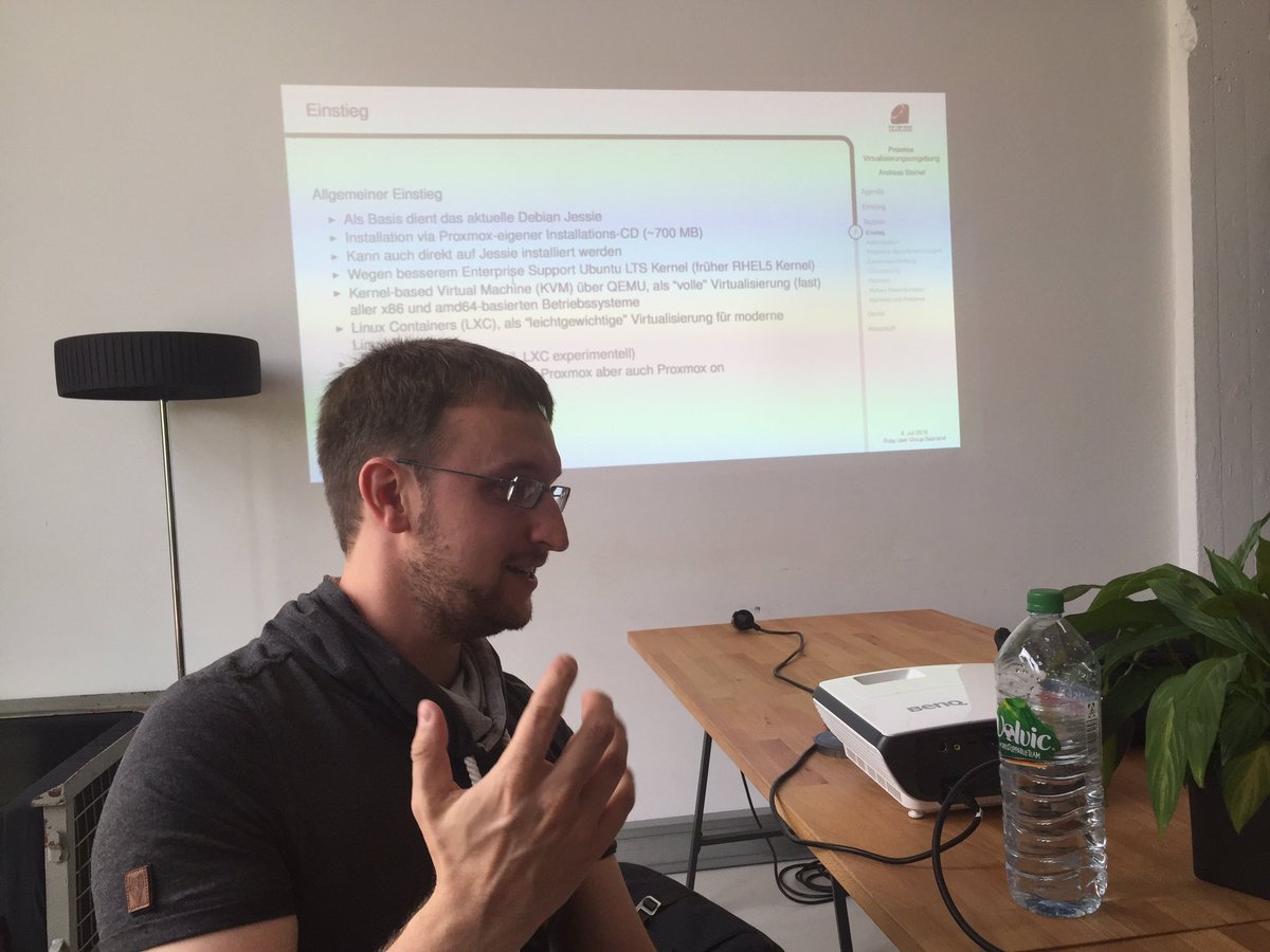 RUGSaar's tweet photo. .@lnxbil präsentiert #proxmox https://t.co/9bP53ByqPK