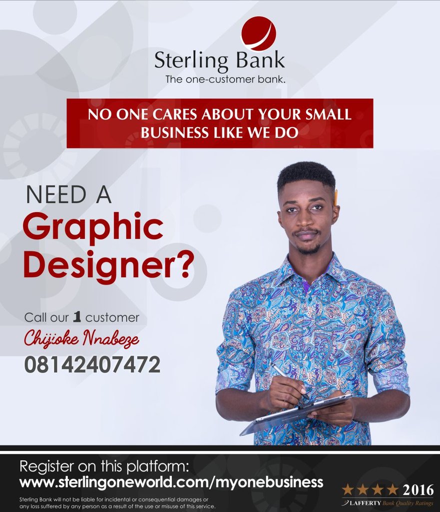 Sterling_Bankng's tweet image. Meet our Graphic Designer #OneCustomer, Chijioke Nnabeze.
Because we care about SMEs! #SterlingCares