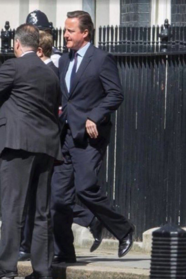 Pig Boy can't even be arsed walking since he resigned. He's just gone back to floating about like the wraith he is.