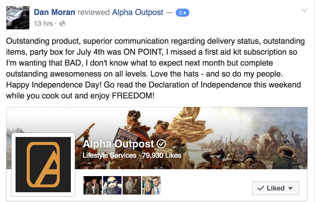 AlphaOutpost's tweet photo. We are glad you loved it Dan! #ReviewShare #PatriotBox https://t.co/Z0OAs7ZIw1