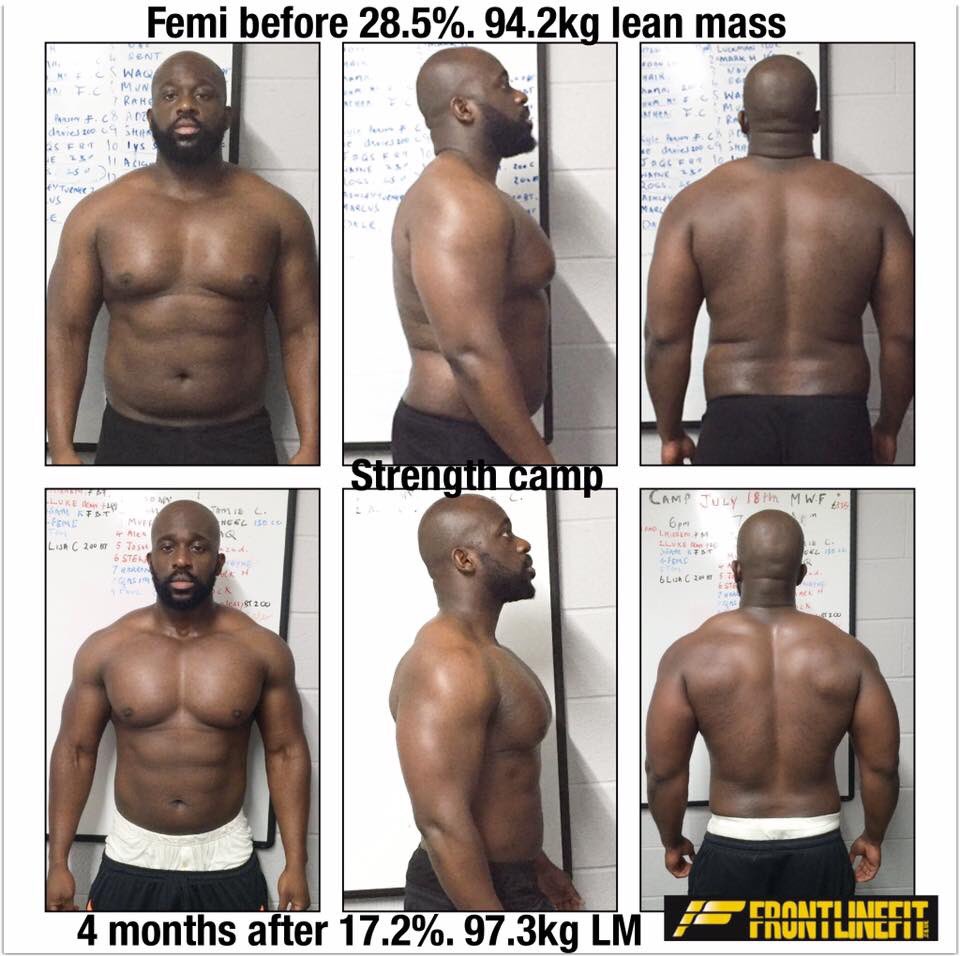 FrontlineFitPC's tweet photo. I think you will all agree this is a brilliant transformation from Femi. Message us if interested in a strength camp https://t.co/I5funzNk2R