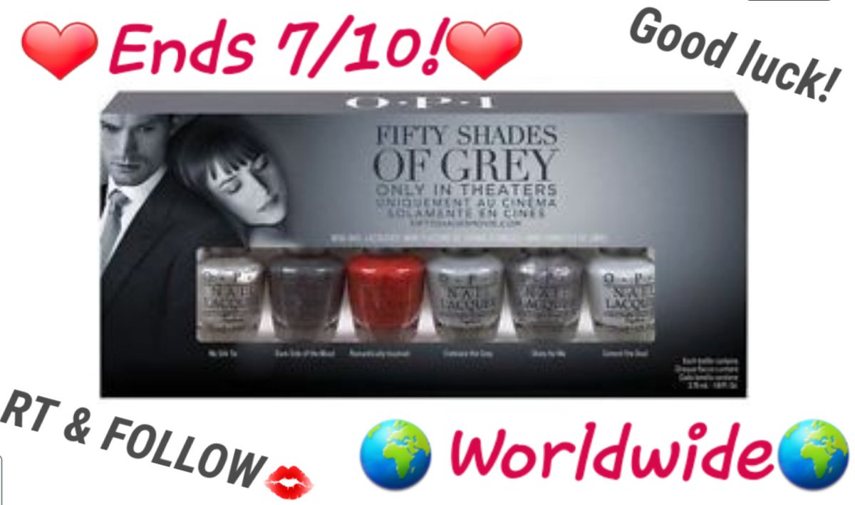 Just a few days left💖#giveaway for #50SHADES mini polishes! So thankful for our friends, 💖you &amp; good luck!FOLLOW&amp;RT💖