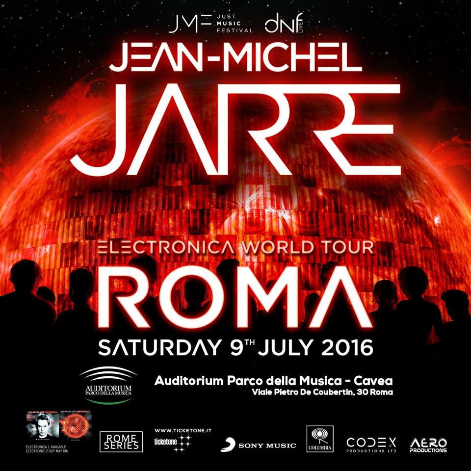 JUSTMFESTIVAL's tweet photo. RomeSeries Tomorrow  09.07.2016 @jeanmicheljarre live @AuditoriumPdM Cavea 
ElectronicaTour ***Italian Exclusive*** https://t.co/2Ytc0r6r2z