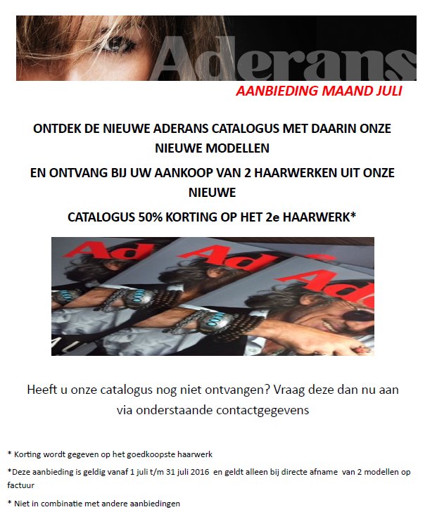 AderansB's tweet photo. AANBIEDING MAAND JULI 2016 https://t.co/rbBhY0hDKu