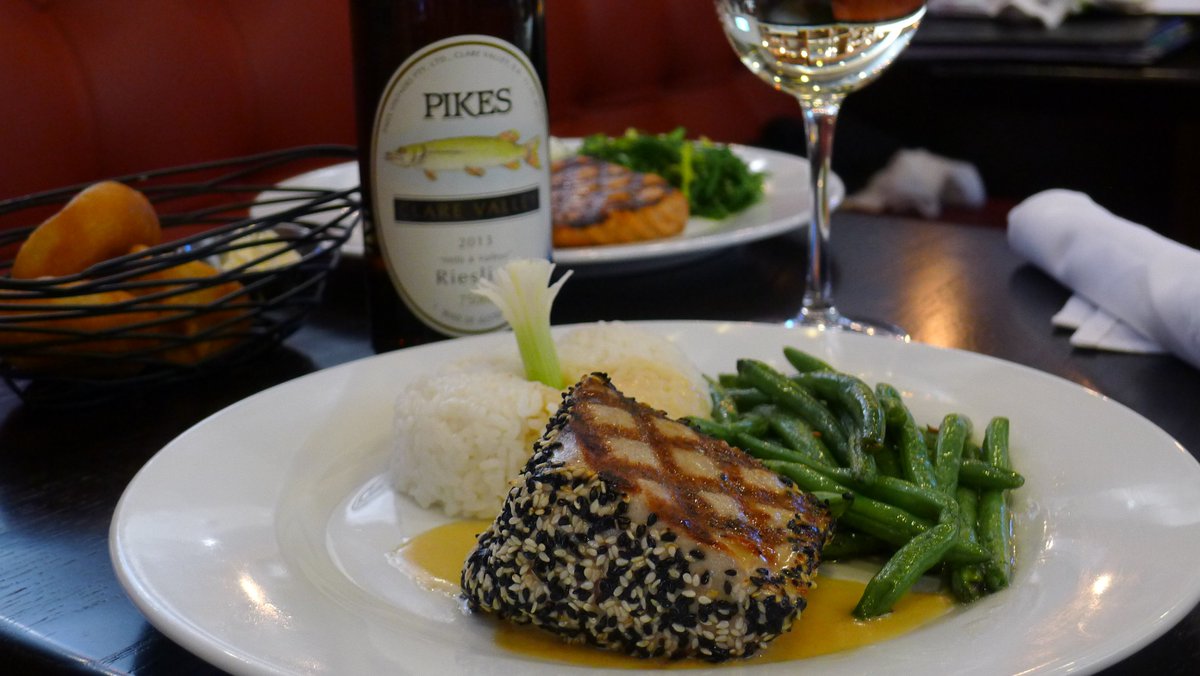 PikesVA's tweet photo. Try this Combo For Dinner -- @PikesCV Reisling with our Sesame Crusted Seared Tuna #FridayFish #WineAndFish https://t.co/E3uvthjJAO