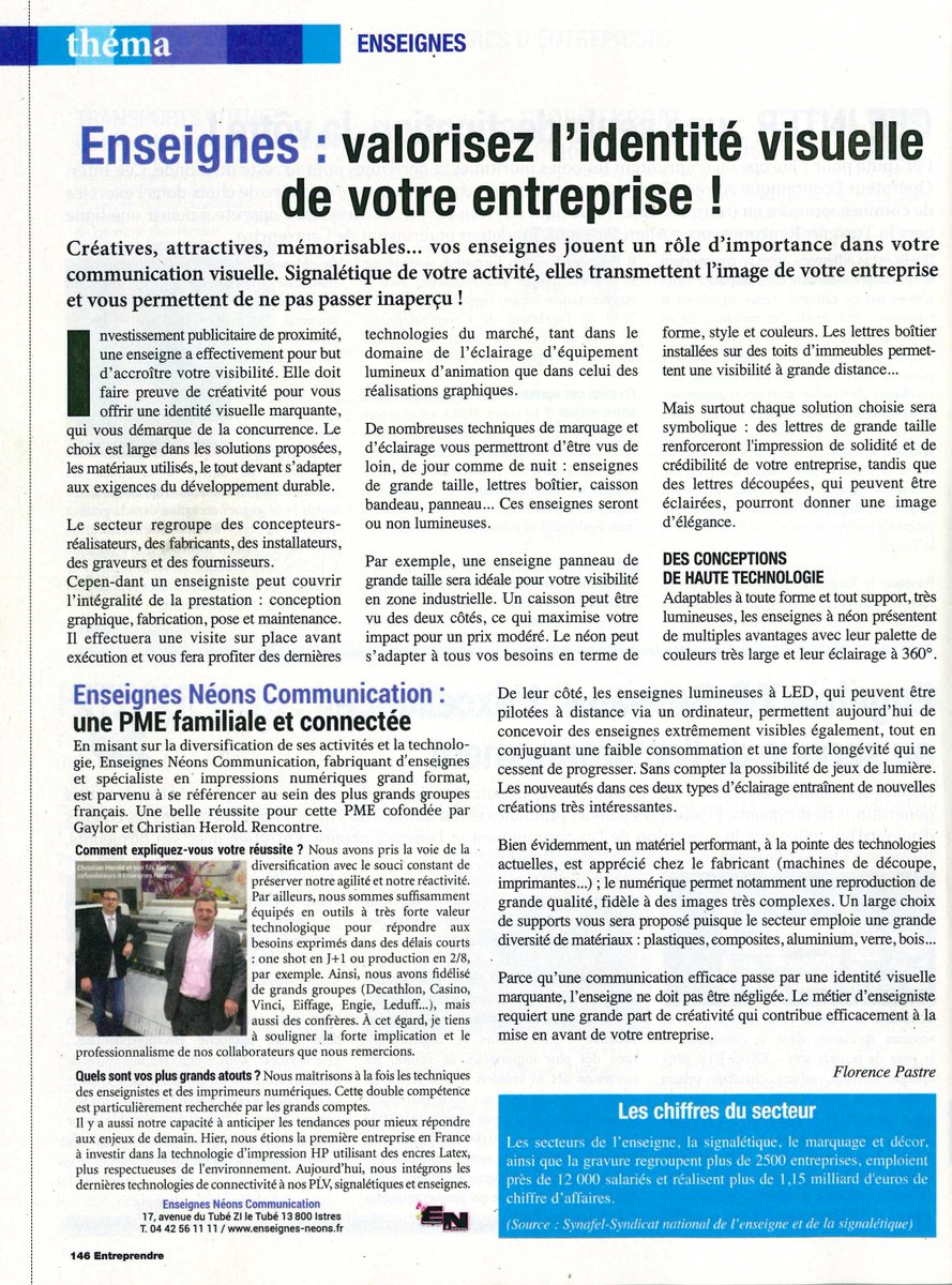 EnseignesNeons's tweet photo. Un article sur @Entreprendre @EnseignesNeons #Entreprendre #article https://t.co/Lno2xQZDYB