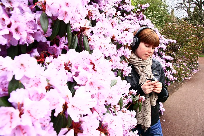 FireExitCo's tweet photo. Artist Laura Molloy listens to Susurrus @TheBotanics on a recce trip with @DavidLeddy.
#FireExitPhotoArchive https://t.co/gtOSpSaNhy