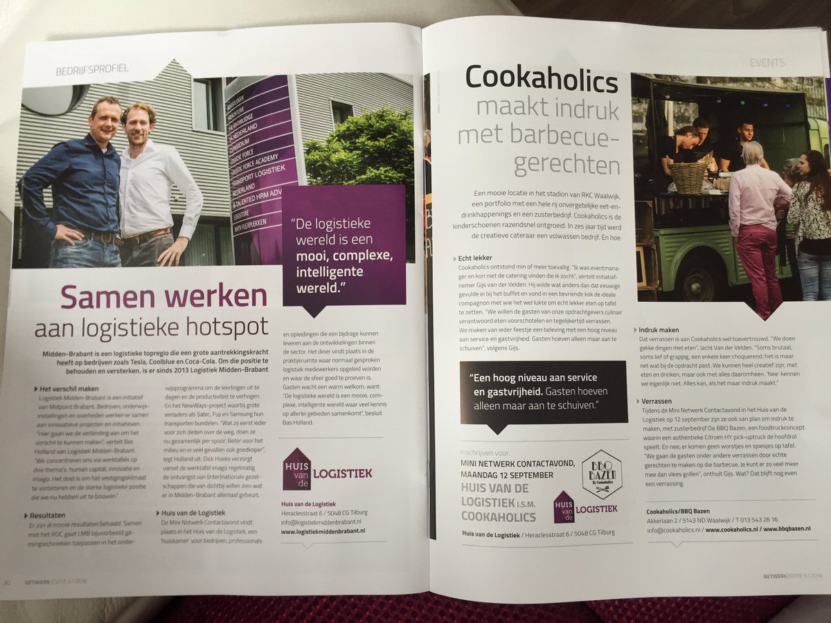 Kom op 12/9 naar mini netwerk contactavond van <a href="/NetwerkBrabant/">Netwerk Brabant</a> in <a href="/HuisvdLogistiek/">Huis v/d Logistiek</a> ism Cookaholics en de BBQ bazen.
