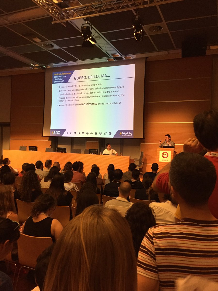 marcopettenon's tweet photo. Intervento fighissimo di @FlashAndrea a @ilfestival ! #wmf16 #socialmedia #advertising #digitalmarketing https://t.co/Q6kSTRFoIW