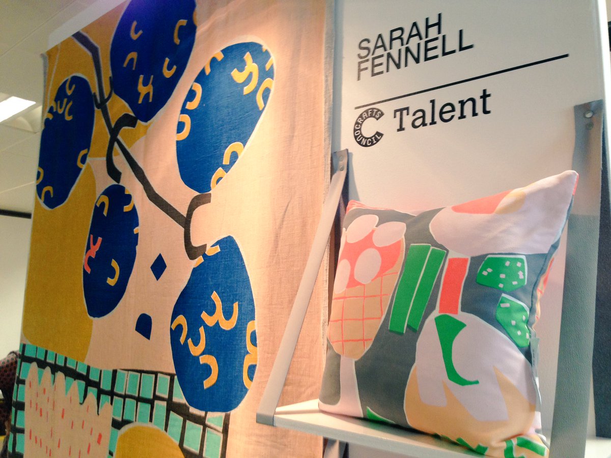 Sarah Fennell's stand <a href="/NewDesigners/">New Designers</a> looking so colourful and fresh. Open until tmrw #hothouse2016 <a href="/freckledfennell/">Sarah Fennell</a>