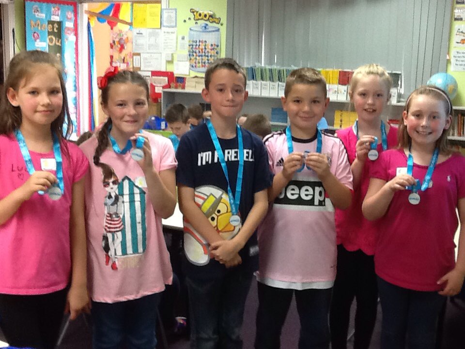 Moorside4P's tweet photo. Race for Life medals! We have had an amazing day! #raceforlife #runningforlucy https://t.co/Z7YWXSb004