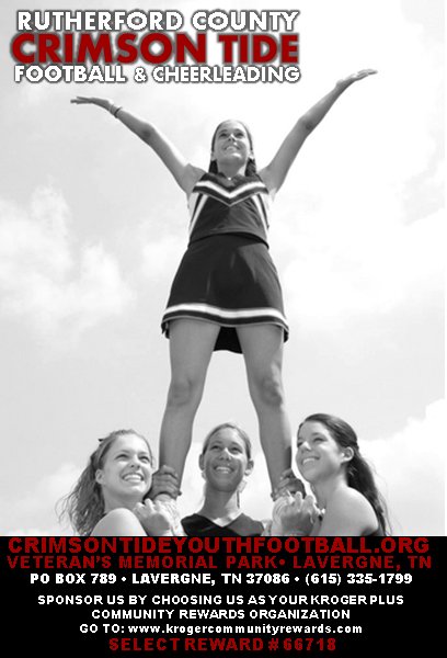 Registration continues online at crimsontideyouthfootball.org and at Veteran's Memorial Park every Saturday 10 am - 4 pm