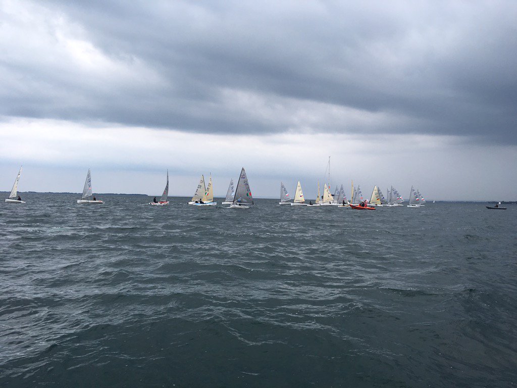 UKFinnU23's tweet photo. Start of race 11, big rain cloud on the way #finnsilvercup https://t.co/63dXNPA1Fs