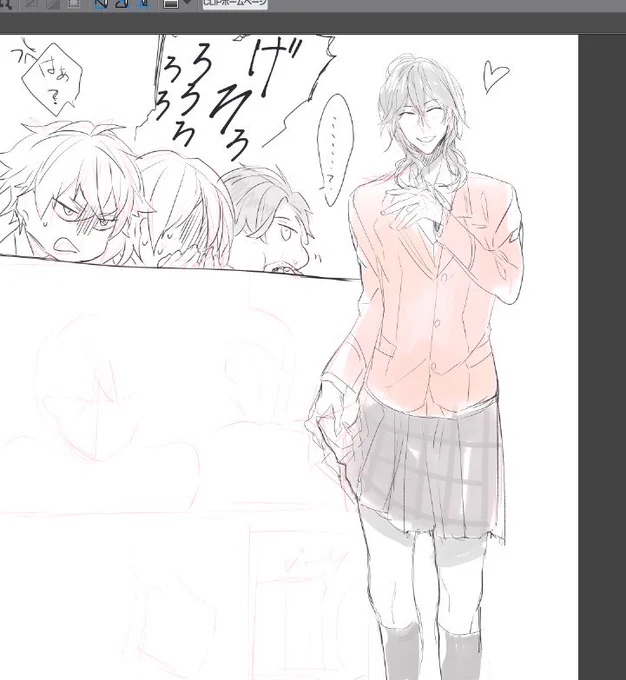 @sachi_gsgs これのやつ描き始めてみたけどここで飽きた・・・気力だしてちょこちょこ続き描く 