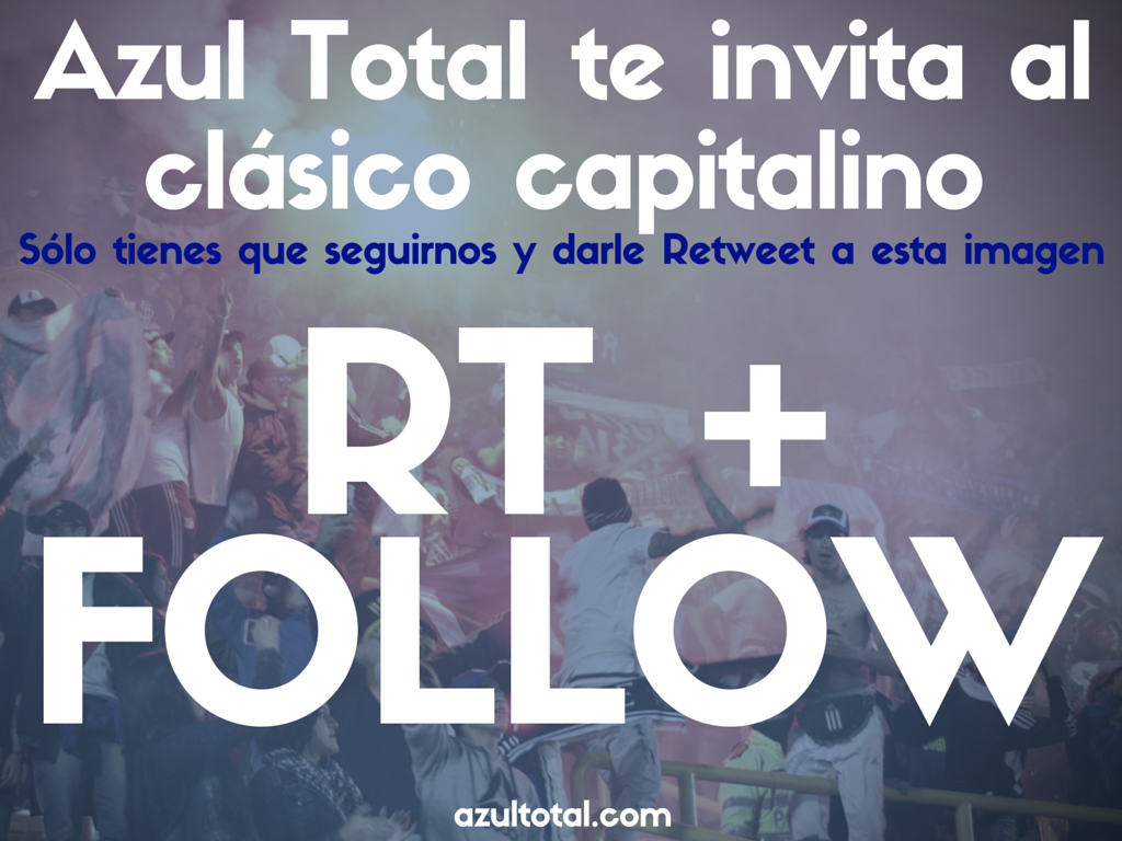 Azul_Total's tweet photo. ¡ATENCIÓN! Azul Total te invita al clásico capitalino, sólo tienes que seguirnos y darle retweet (RT) a está imagen: https://t.co/oUrxYpcGpL