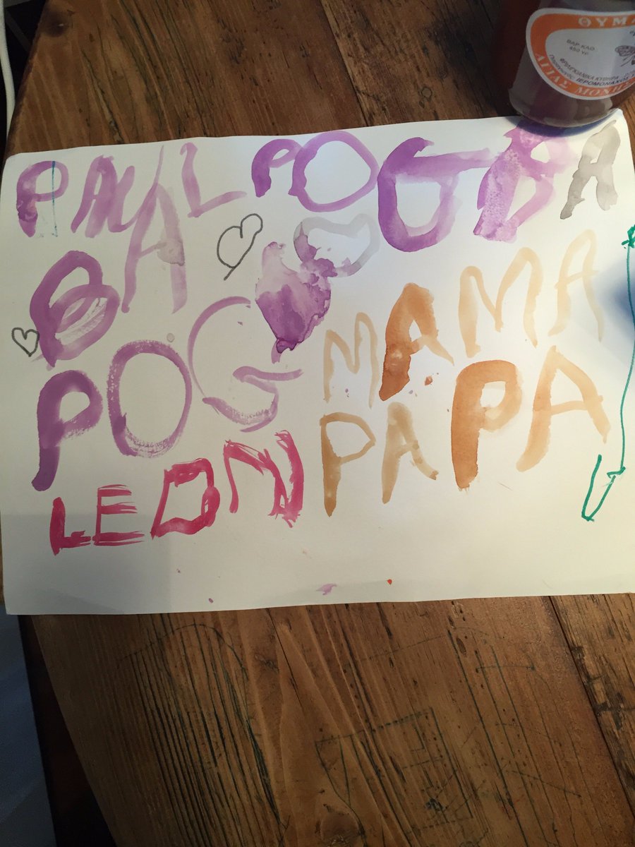 CalliopesFood's tweet photo. Leon is 5; he just signed a picture with his family &amp; @paulpogba on the top ;-) allez! https://t.co/S2Z87acGoD