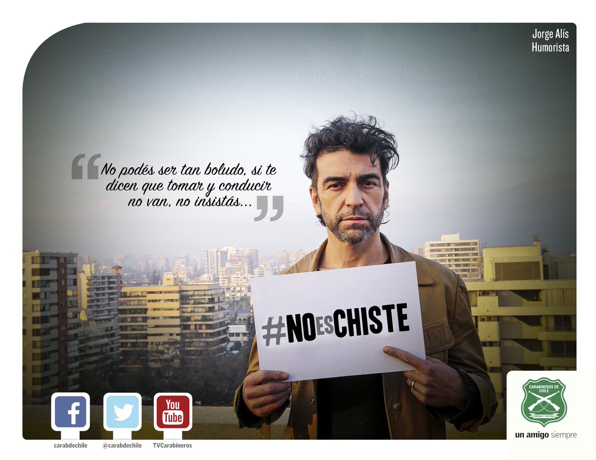 Carabdechile's tweet photo. Un accidente de tránsito #NoesChiste. Carabineros y humoristas se unen para que tomes conciencia tras el volante https://t.co/kXO0Zxoh0q