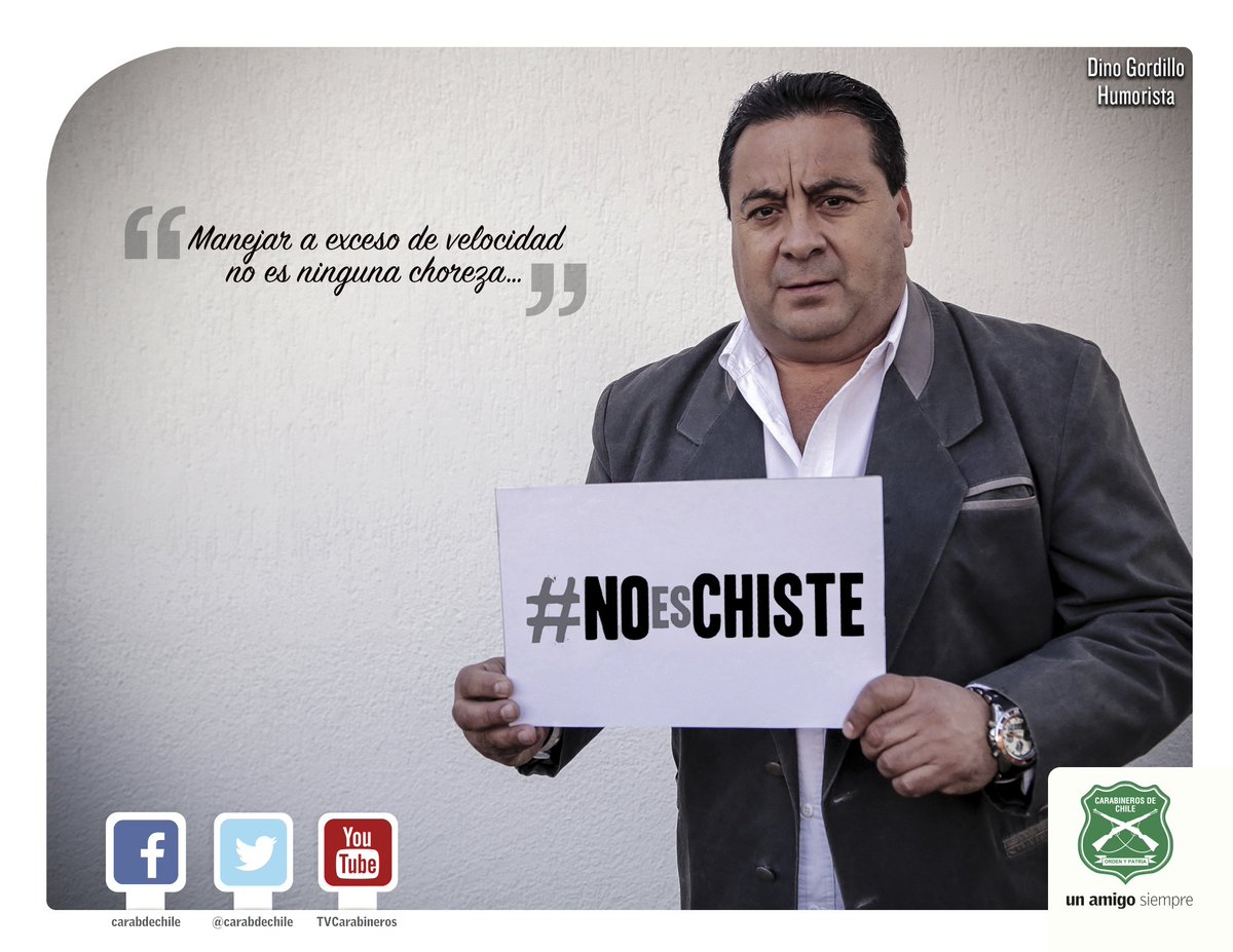 Carabdechile's tweet photo. Un accidente de tránsito #NoesChiste. Carabineros y humoristas se unen para que tomes conciencia tras el volante https://t.co/kXO0Zxoh0q